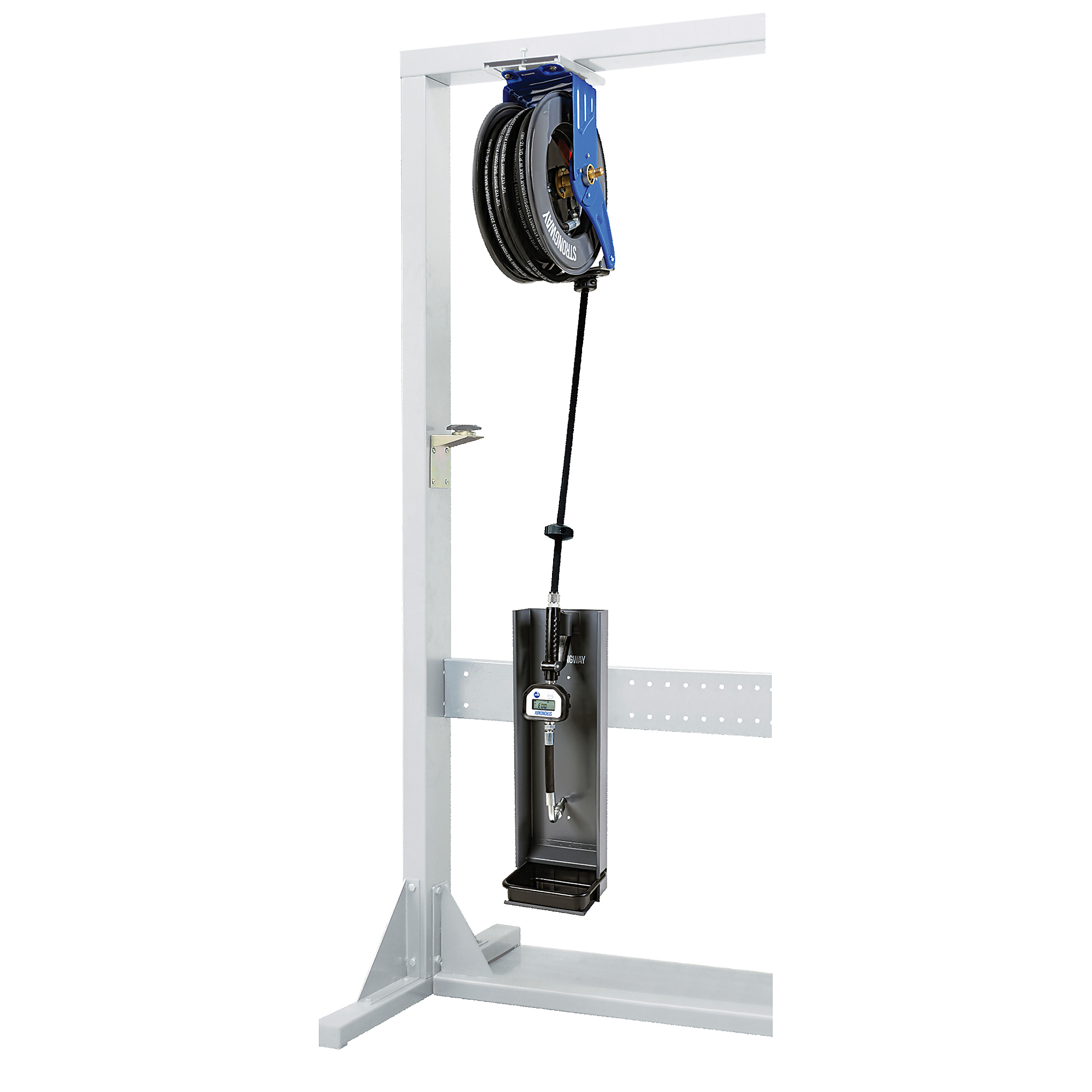 Strongway Oil Hose Reel Kit, 1/2in. x 50ft. NBR Rubber Hose, 1500 PSI, Steel
